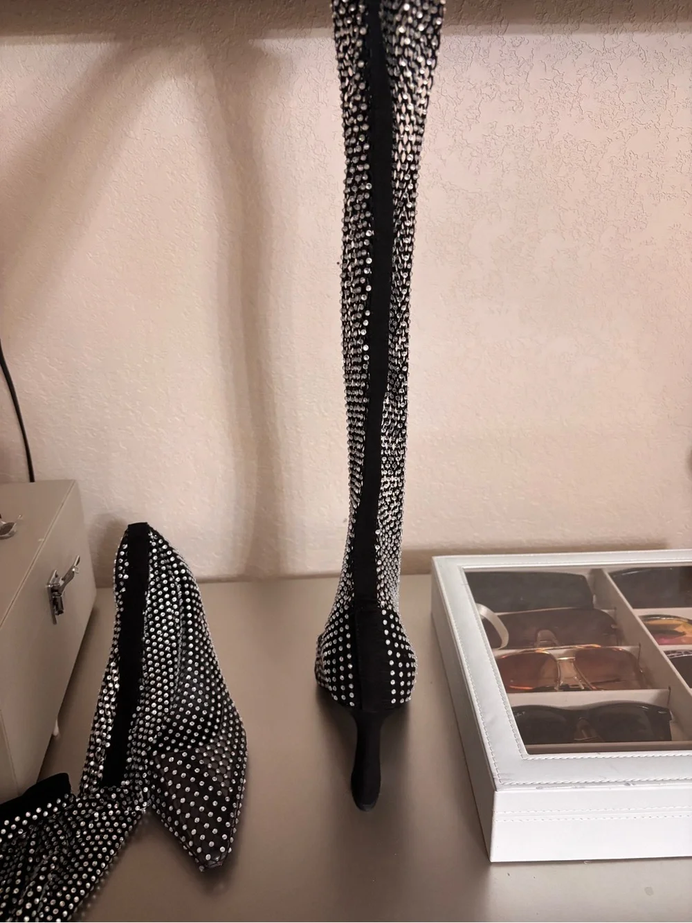 Steve Madden Black Mesh Over-the-Knee Boots